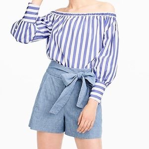 J. Crew High Waist Chambray Shorts Size 000